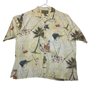 Palm Island Clothing Co XXL Hawaiian Shirt Sailfish Bikini Print Vacation Resort
